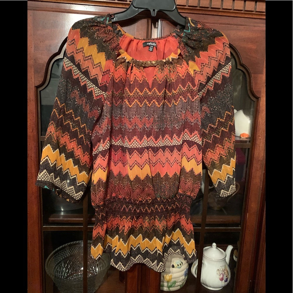 Rafaella Clenched Waist Size SMALL Blouse
